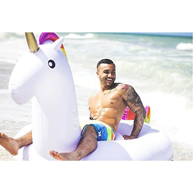 Large Rainbow Inflatable Unicorn Pool Float (200cm)