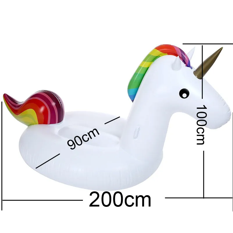 Large Rainbow Inflatable Unicorn Pool Float (200cm)