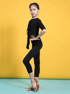 Latin Dance Training Bottoms Dance Leggings Summer Black Trousers
