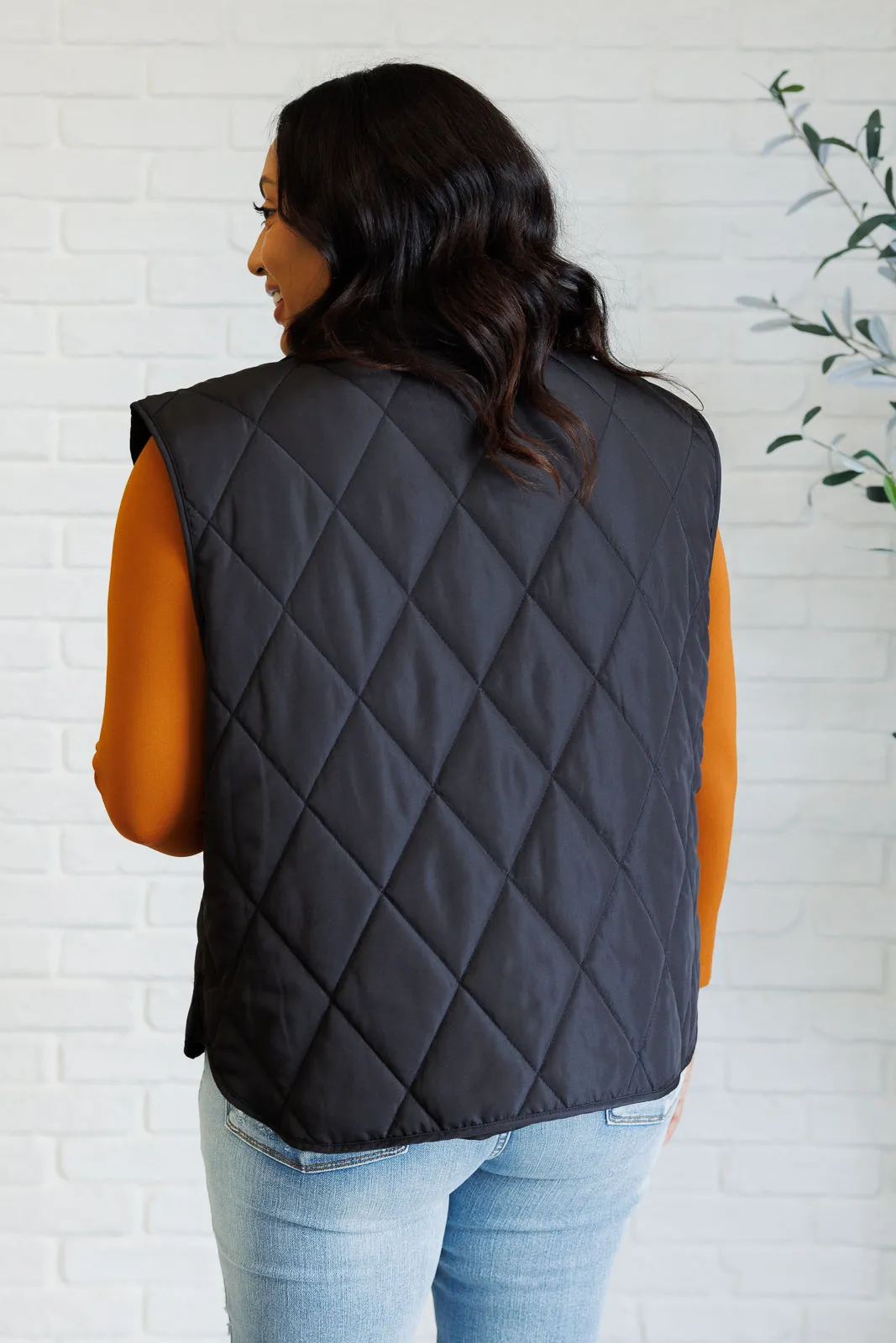 Layering Quilted Puffer Vest in Black