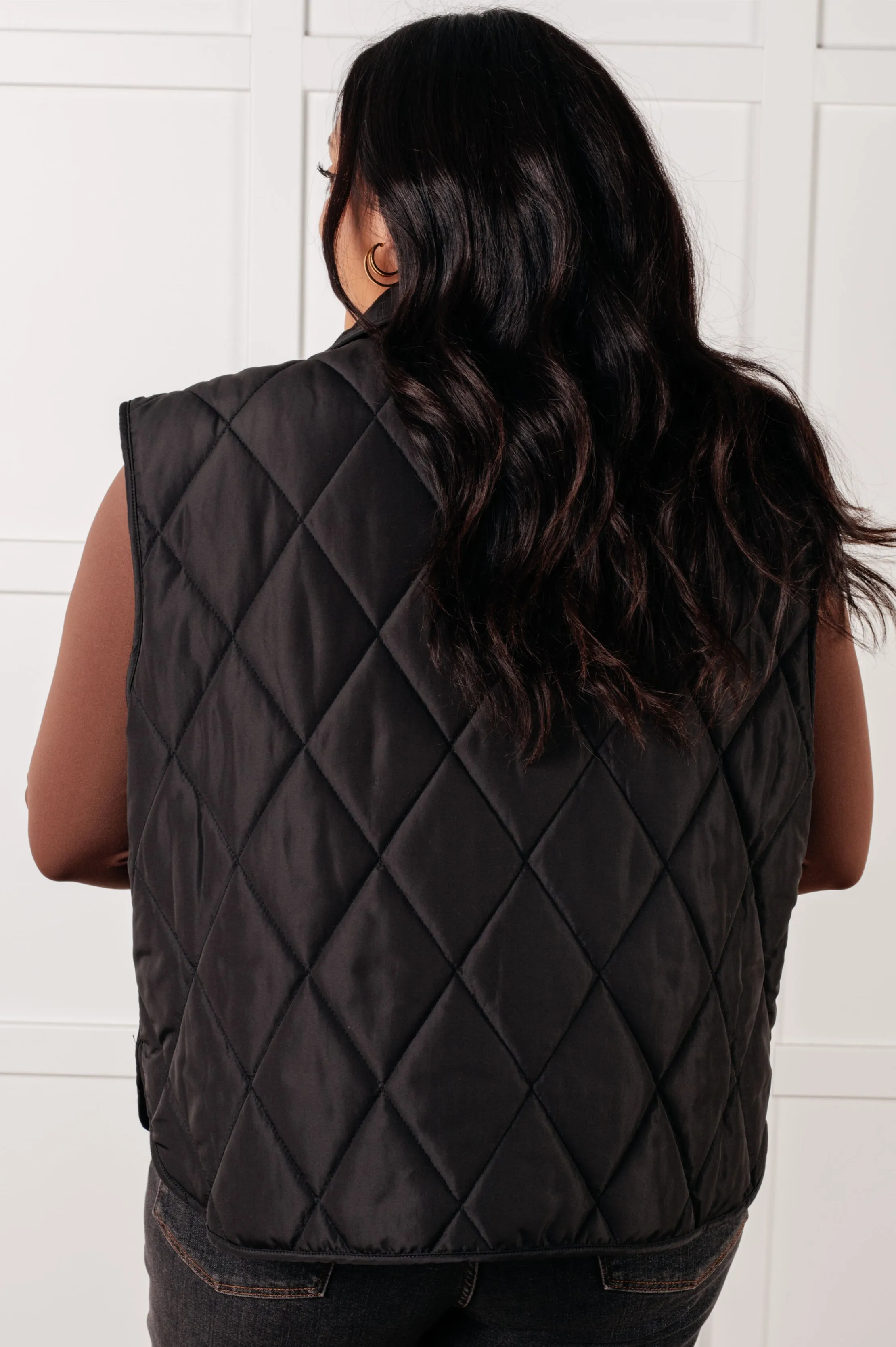 Layering Quilted Puffer Vest in Black