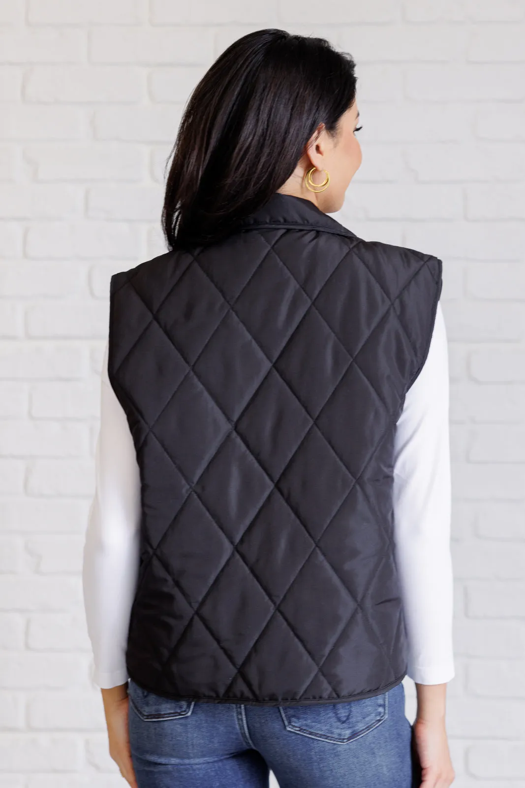 Layering Quilted Puffer Vest in Black
