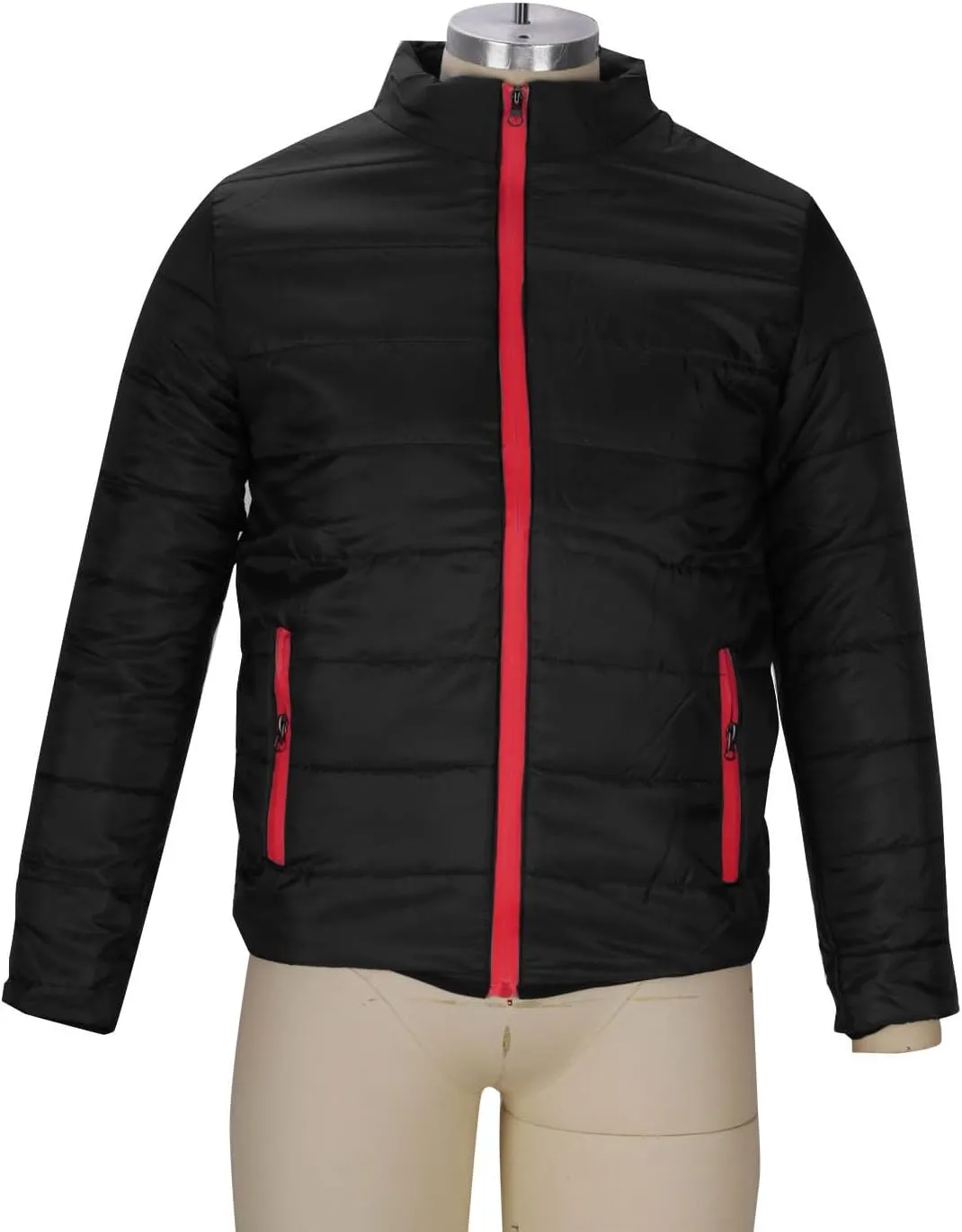 lcziwo Mens Puffer Quilted Jacket Lightweight Stand Collar Zip up Parka Casual Padded Cotton Jacket Winter Short Coat