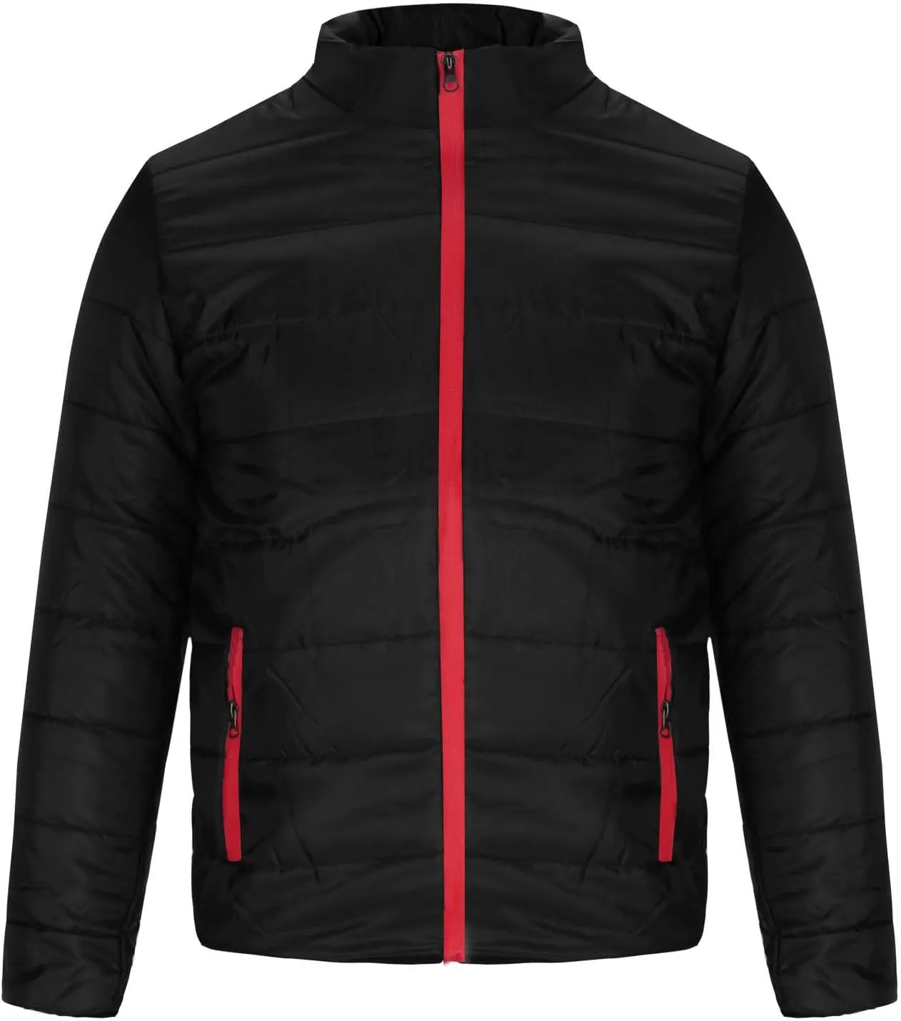 lcziwo Mens Puffer Quilted Jacket Lightweight Stand Collar Zip up Parka Casual Padded Cotton Jacket Winter Short Coat