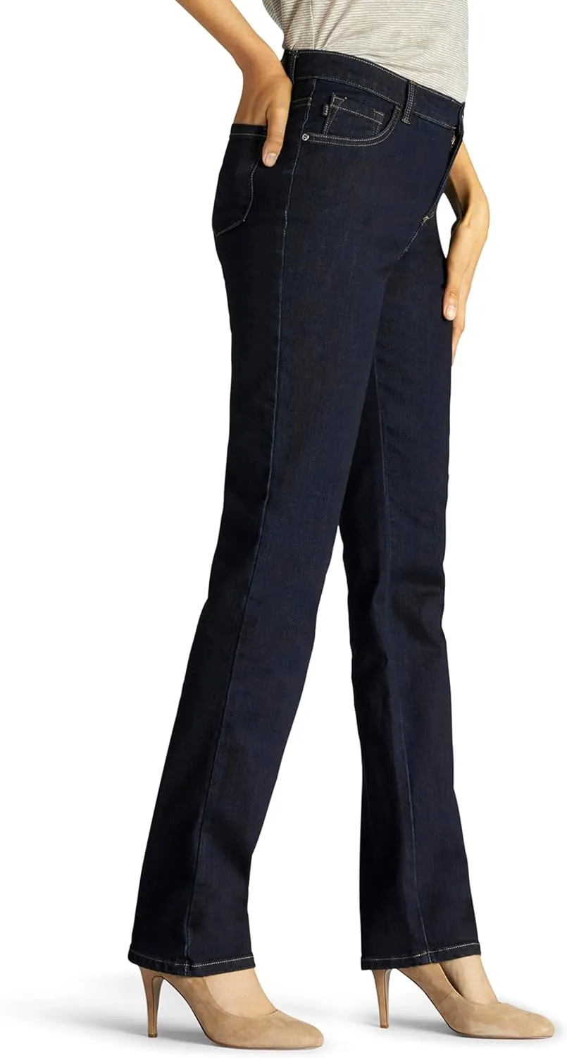 Lee Women's Petite Instantly Slims Classic Relaxed Fit Monroe Straight Leg Jean