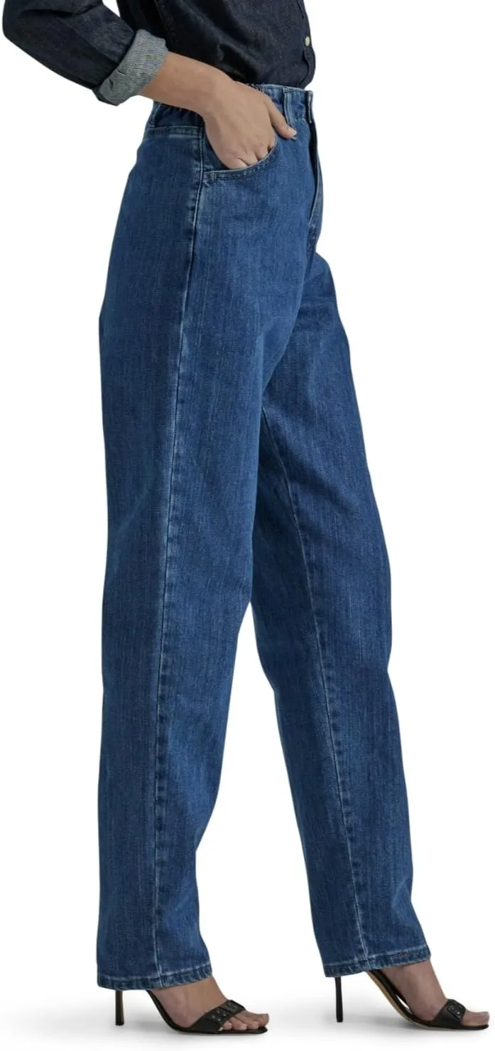 Lee Women's Relaxed Fit Side Elastic Tapered Leg Jean