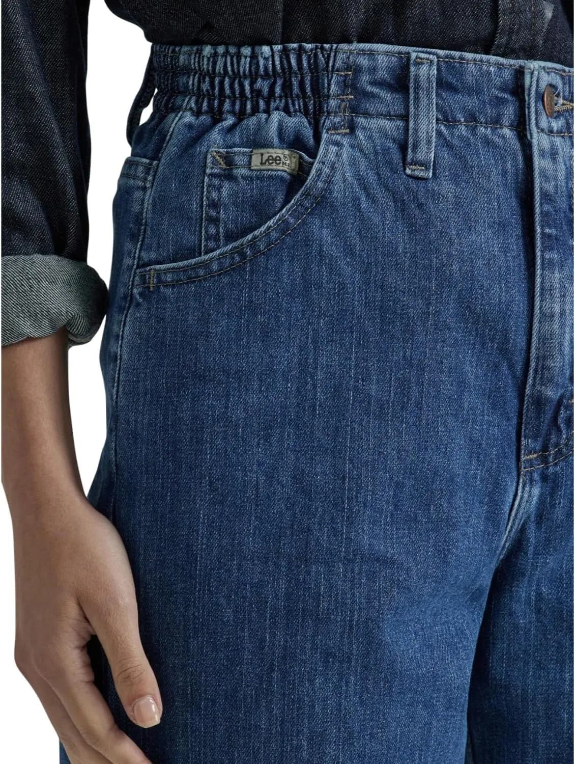Lee Women's Relaxed Fit Side Elastic Tapered Leg Jean