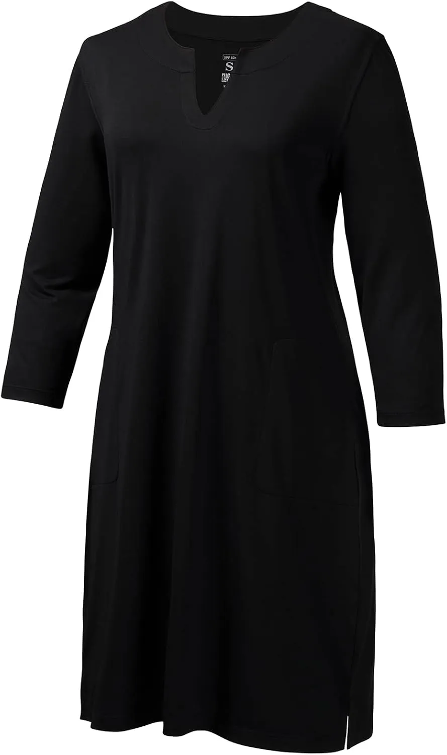 Lightbare Womens 3/4 Sleeve Dress with Pockets UPF 50  Casual Sun Dress Breathable Quick Dry for Beach Hiking Outdoors Party