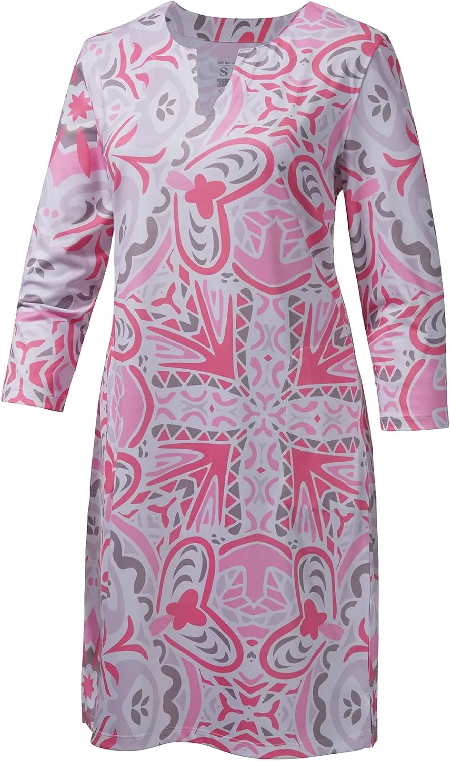 Lightbare Womens 3/4 Sleeve Dress with Pockets UPF 50  Casual Sun Dress Breathable Quick Dry for Beach Hiking Outdoors Party