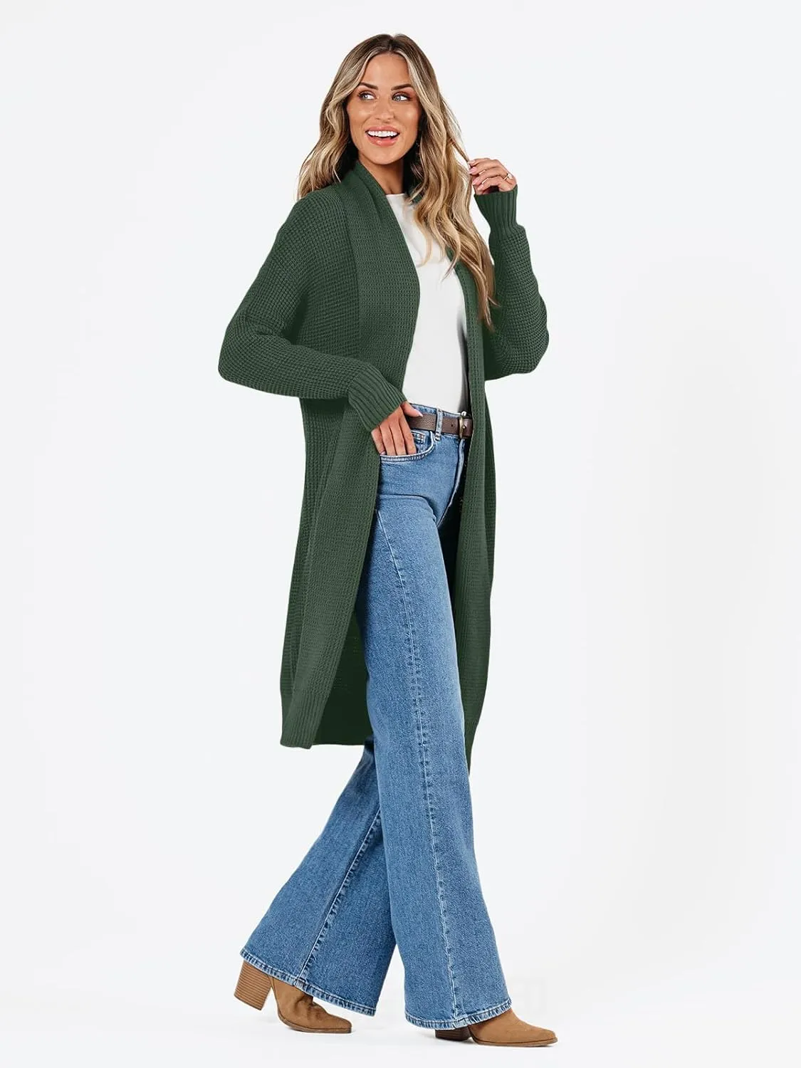 LILLUSORY Long Cardigan Sweaters for Women Fall Trendy Oversized Open Front Winter Coat