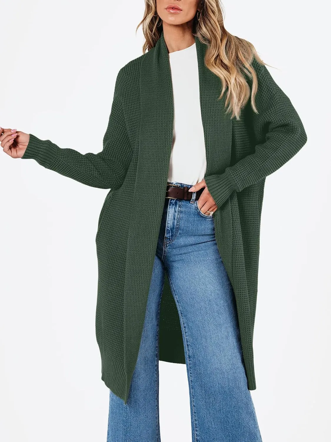 LILLUSORY Long Cardigan Sweaters for Women Fall Trendy Oversized Open Front Winter Coat