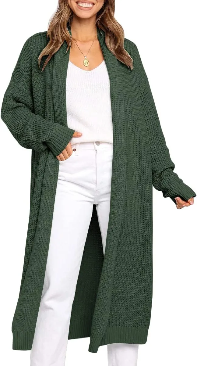 LILLUSORY Long Cardigan Sweaters for Women Fall Trendy Oversized Open Front Winter Coat