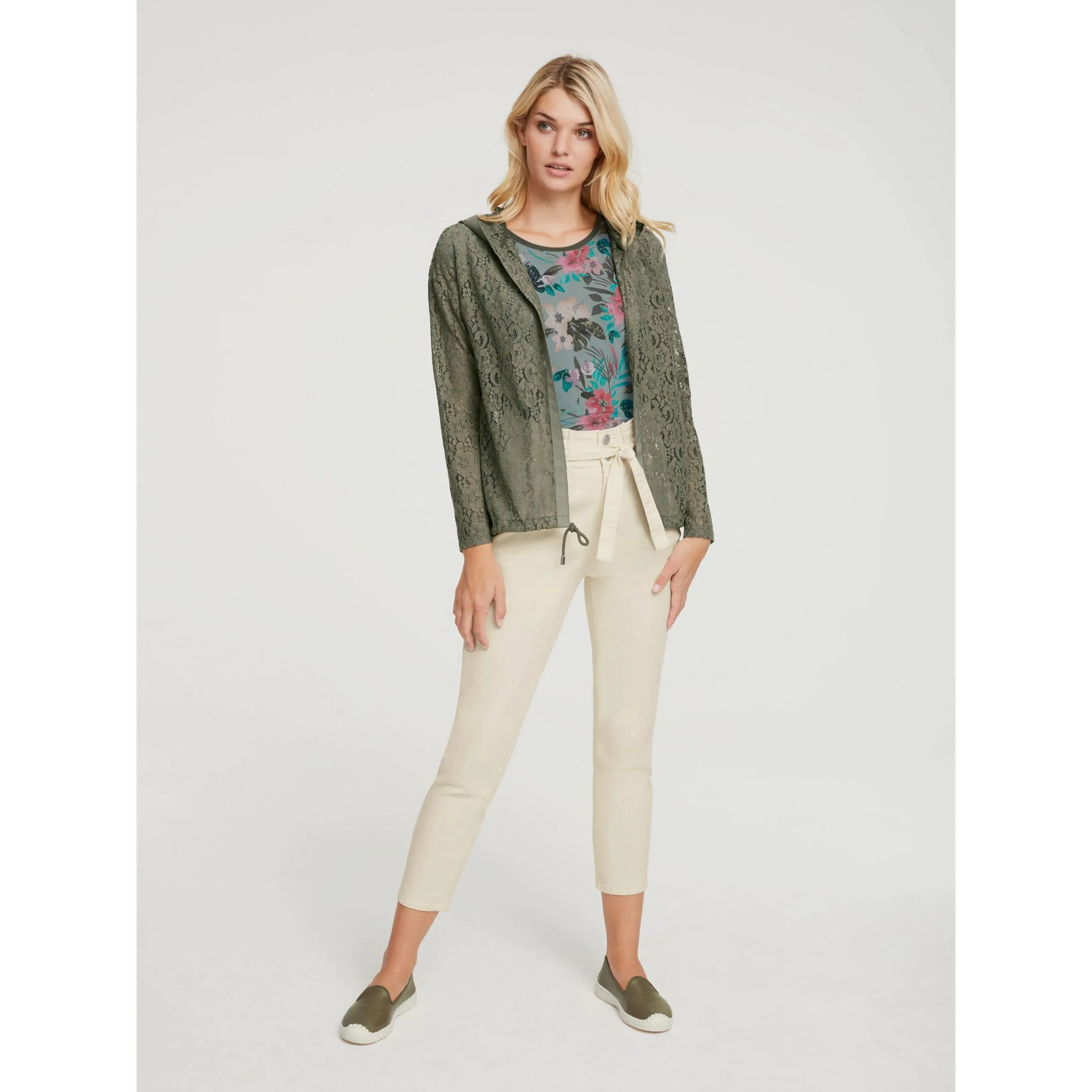 LINEA TESINI Cropped Trousers Champagne UK 14
