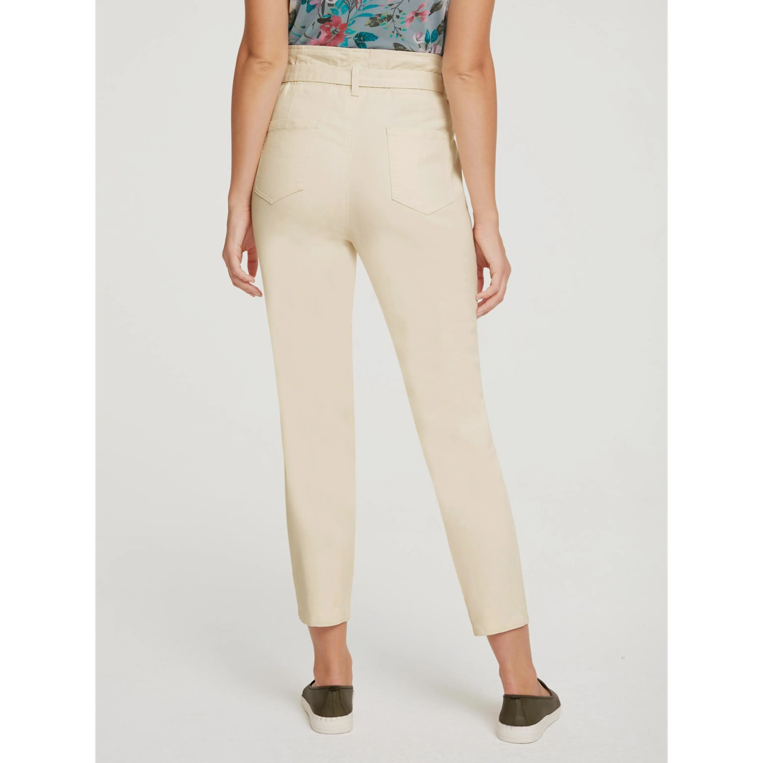 LINEA TESINI Cropped Trousers Champagne UK 14