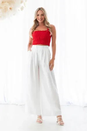 LINEN RELAXED PLEATED PANTS
