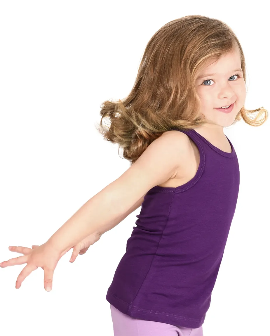 Little Girls Cotton Basic Racerback Tanktop
