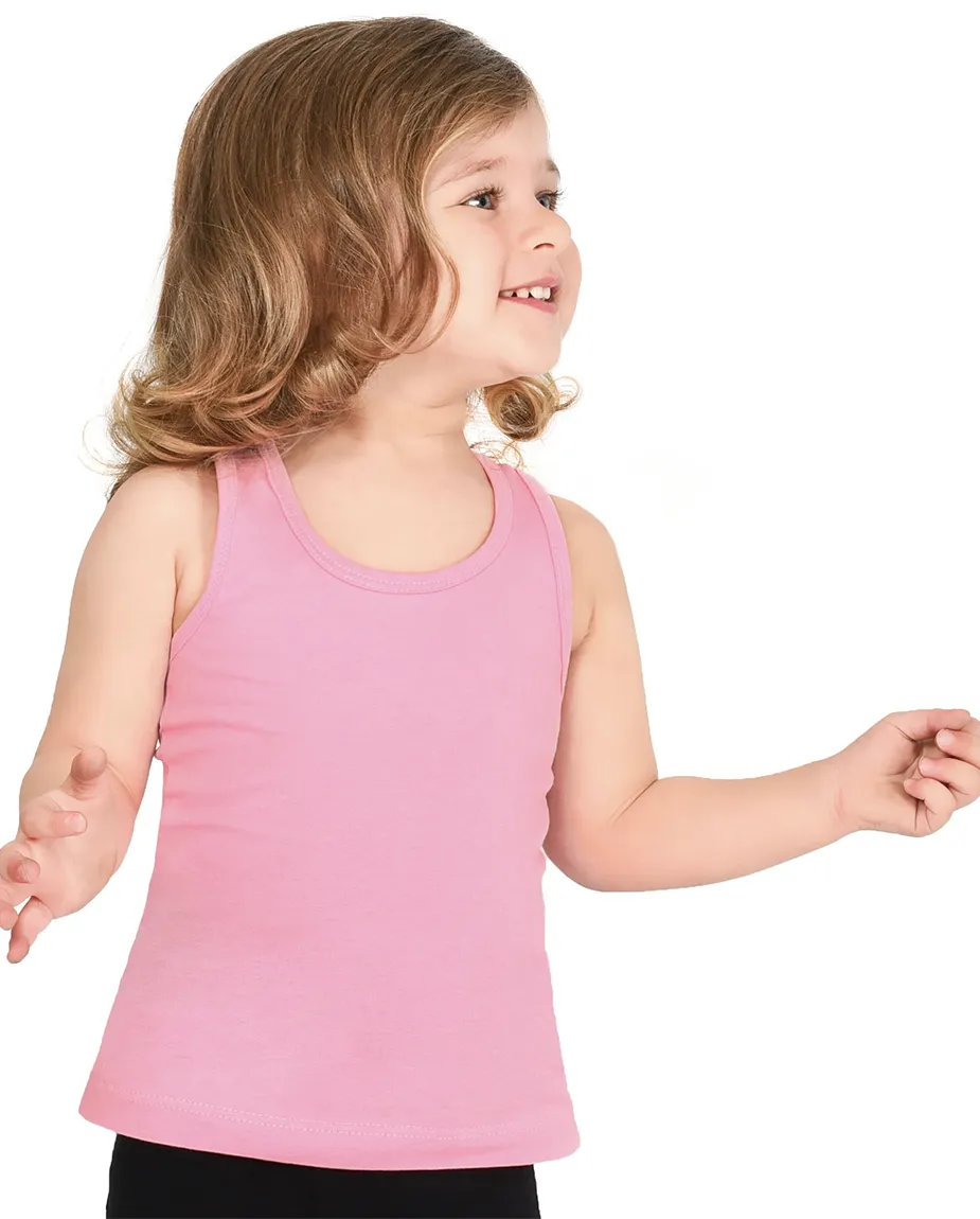 Little Girls Cotton Basic Racerback Tanktop