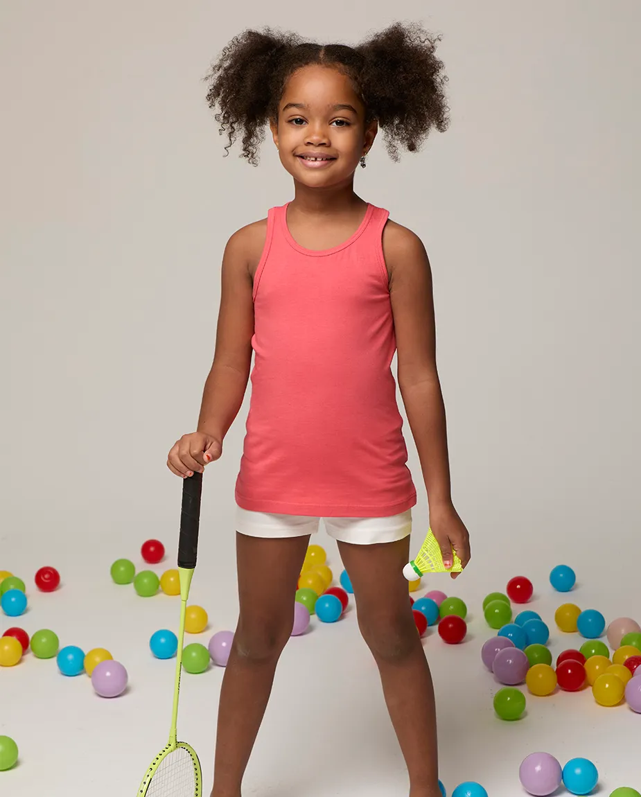 Little Girls Cotton Basic Racerback Tanktop