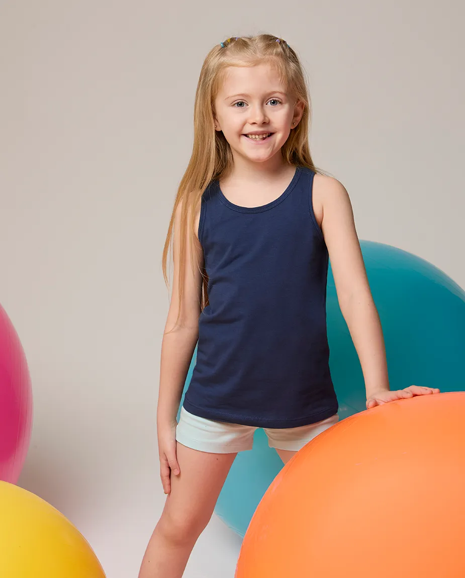 Little Girls Cotton Basic Racerback Tanktop