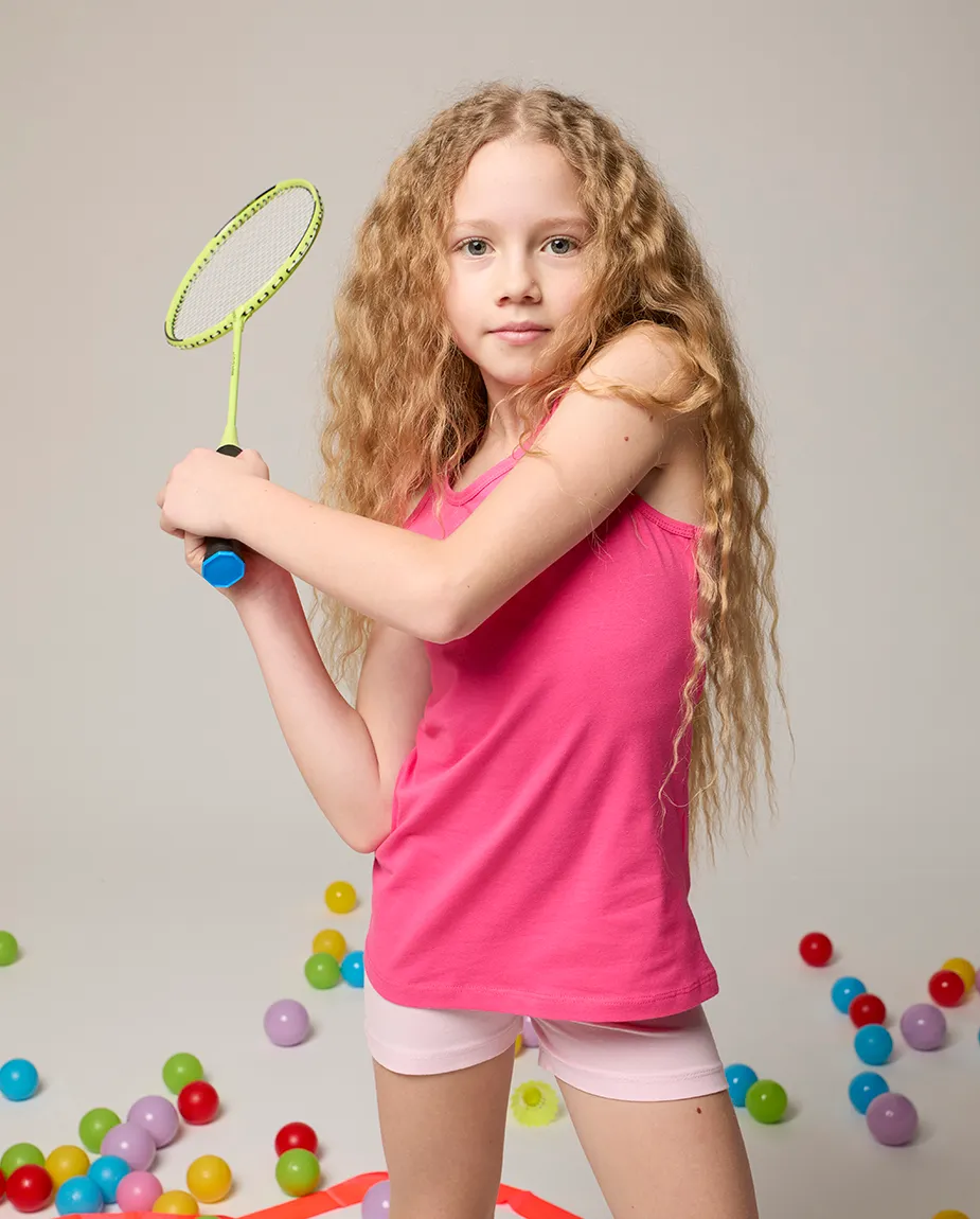 Little Girls Cotton Basic Racerback Tanktop