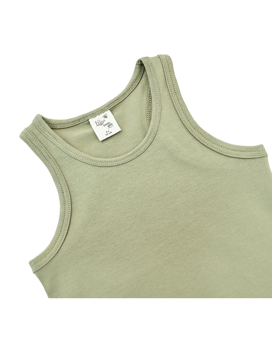 Little Girls Cotton Basic Racerback Tanktop