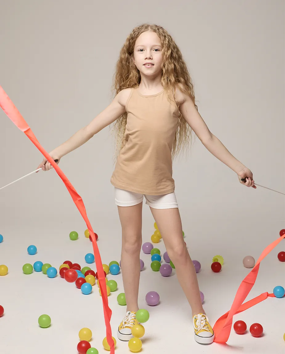 Little Girls Cotton Basic Racerback Tanktop