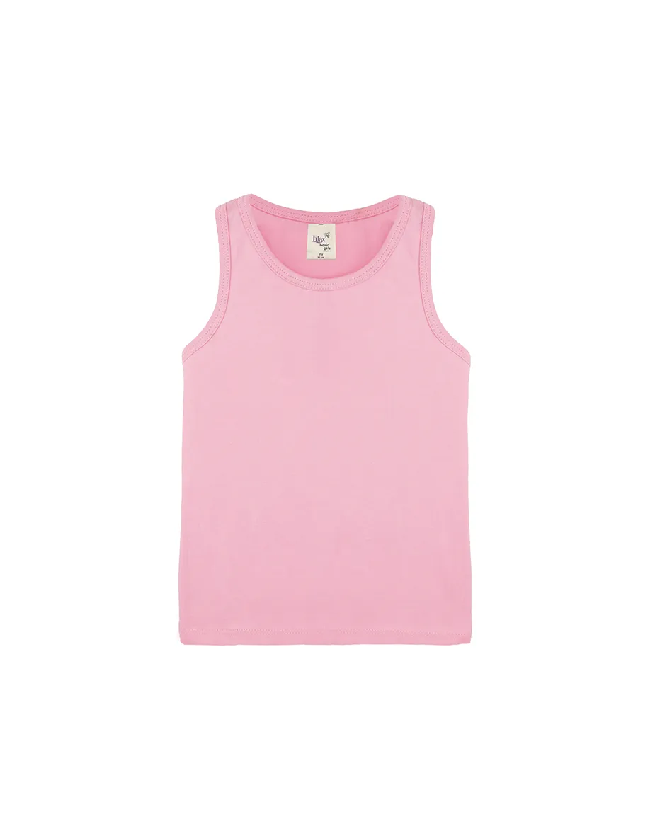 Little Girls Cotton Basic Racerback Tanktop