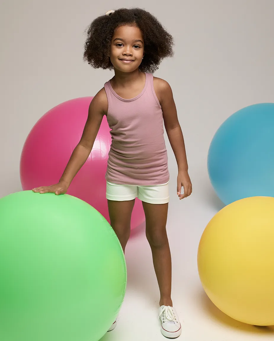 Little Girls Cotton Basic Racerback Tanktop