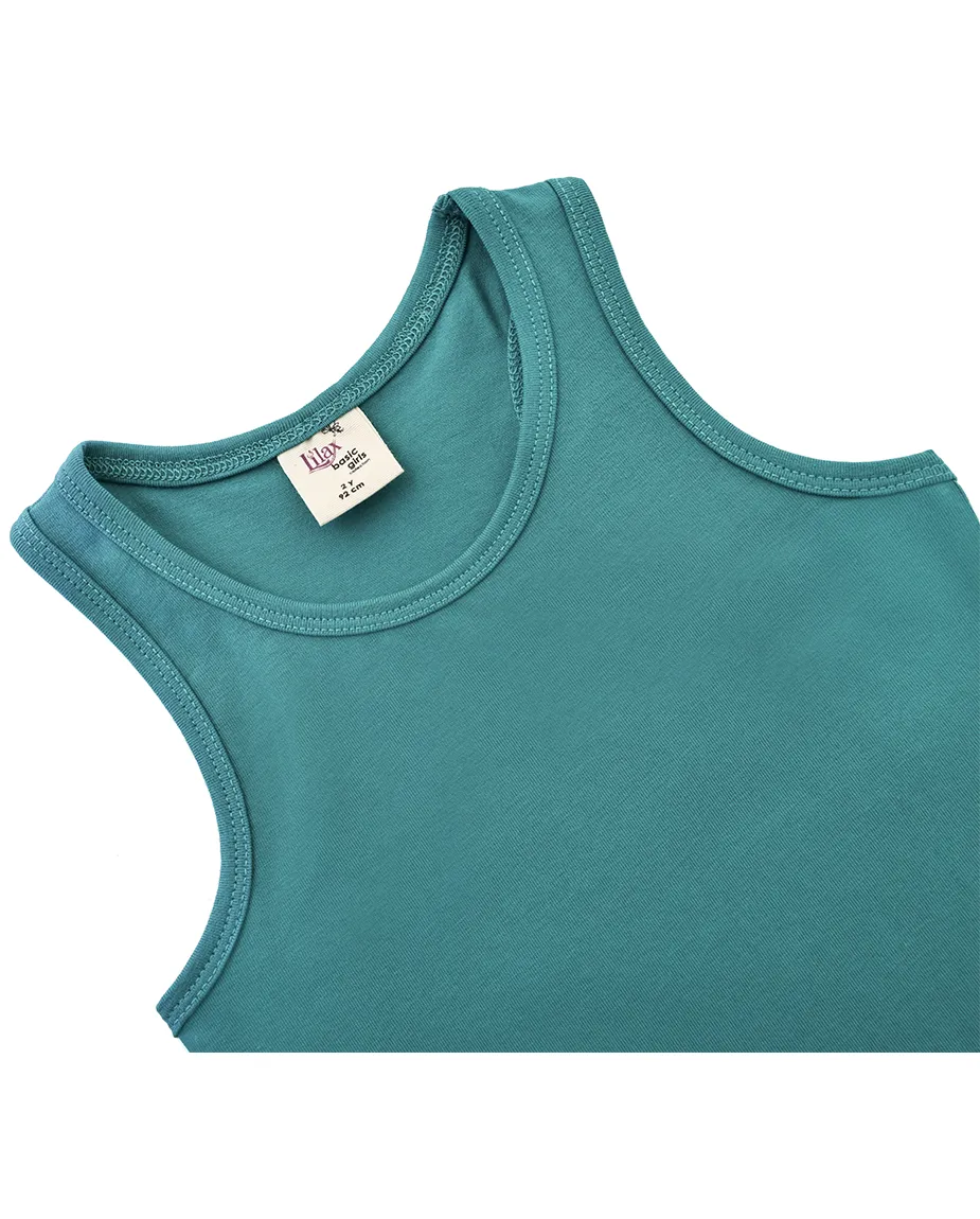 Little Girls Cotton Basic Racerback Tanktop