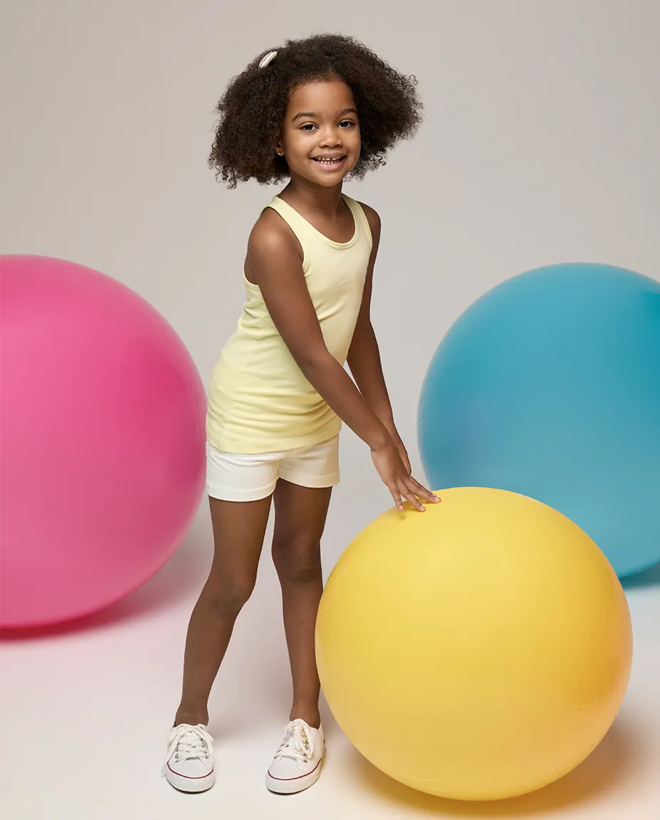 Little Girls Cotton Basic Racerback Tanktop