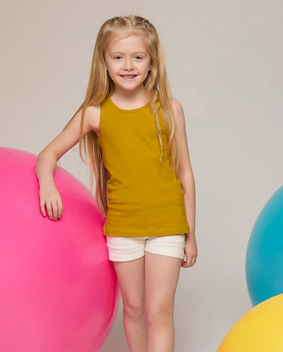 Little Girls Cotton Basic Racerback Tanktop