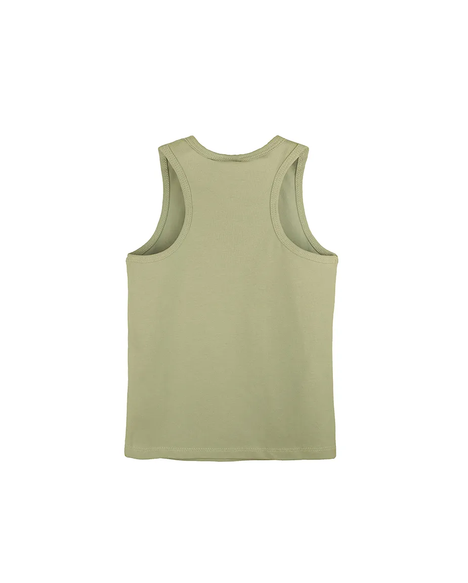 Little Girls Cotton Basic Racerback Tanktop