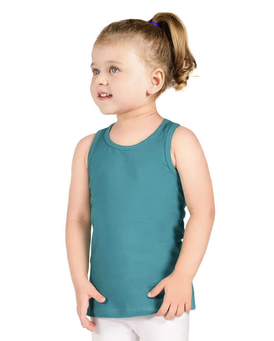 Little Girls Cotton Basic Racerback Tanktop