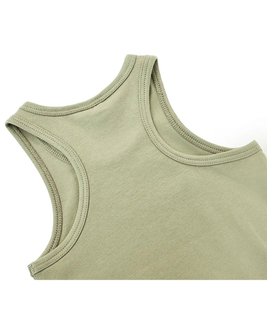 Little Girls Cotton Basic Racerback Tanktop