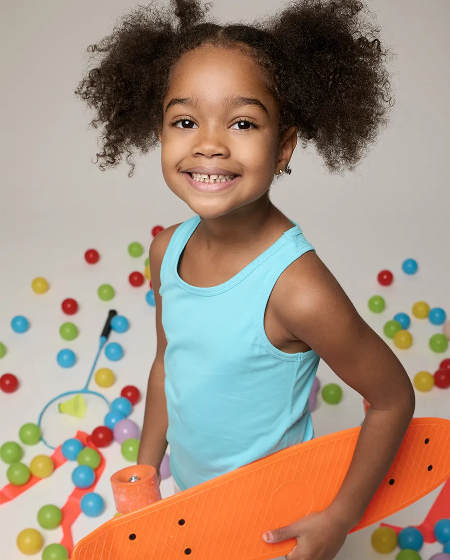 Little Girls Cotton Basic Racerback Tanktop