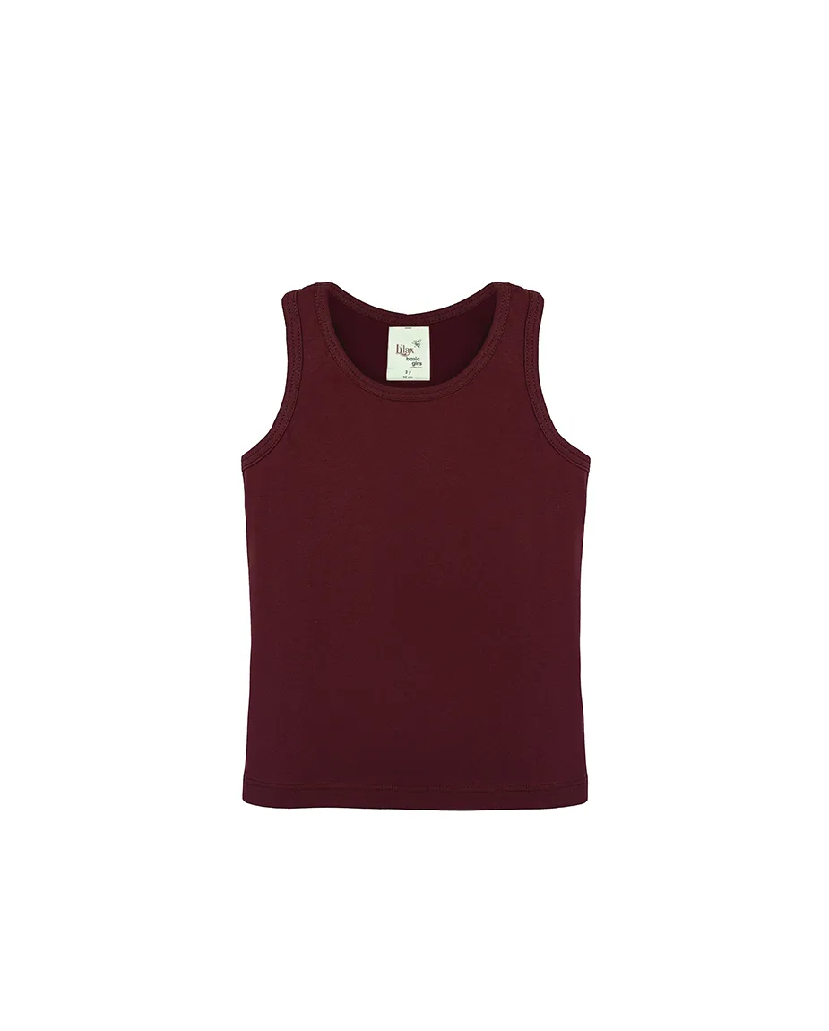 Little Girls Cotton Basic Racerback Tanktop