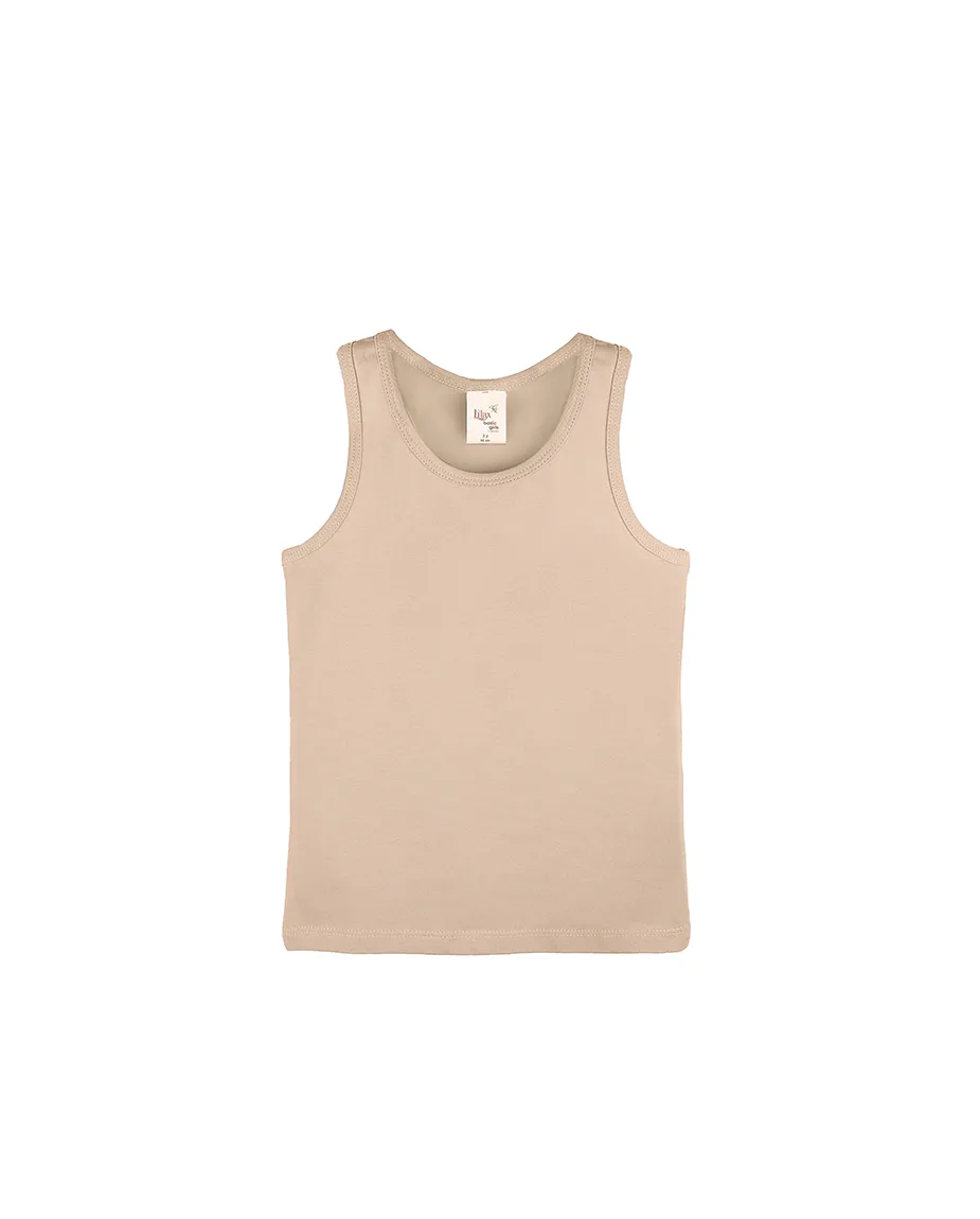 Little Girls Cotton Basic Racerback Tanktop