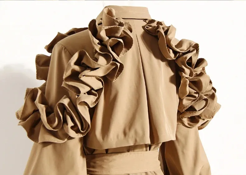 Long Black / Khaki Trench Coat for Women w/ Belt Elegant Chic Stylish Luxury Designer Inspired Clothes New Fashion Raincoat