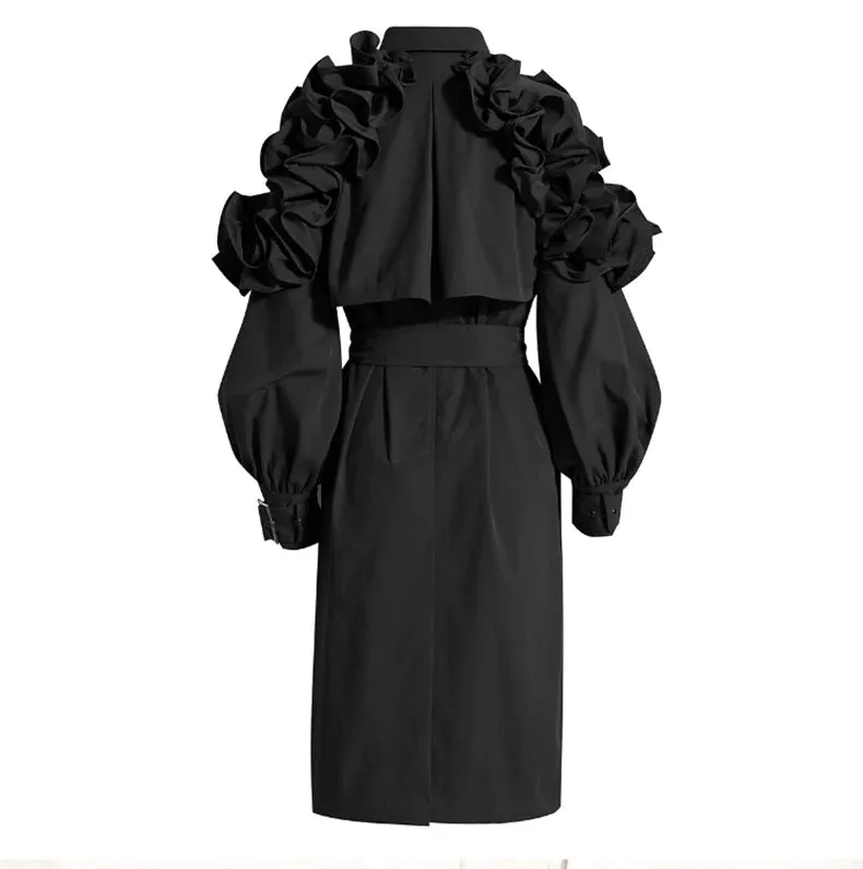 Long Black / Khaki Trench Coat for Women w/ Belt Elegant Chic Stylish Luxury Designer Inspired Clothes New Fashion Raincoat