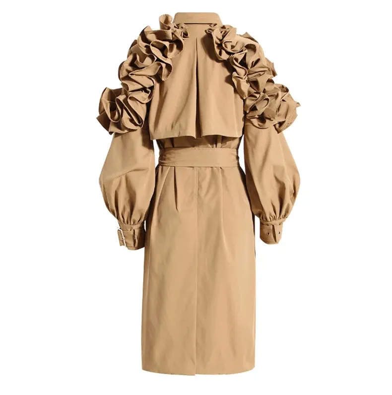 Long Black / Khaki Trench Coat for Women w/ Belt Elegant Chic Stylish Luxury Designer Inspired Clothes New Fashion Raincoat