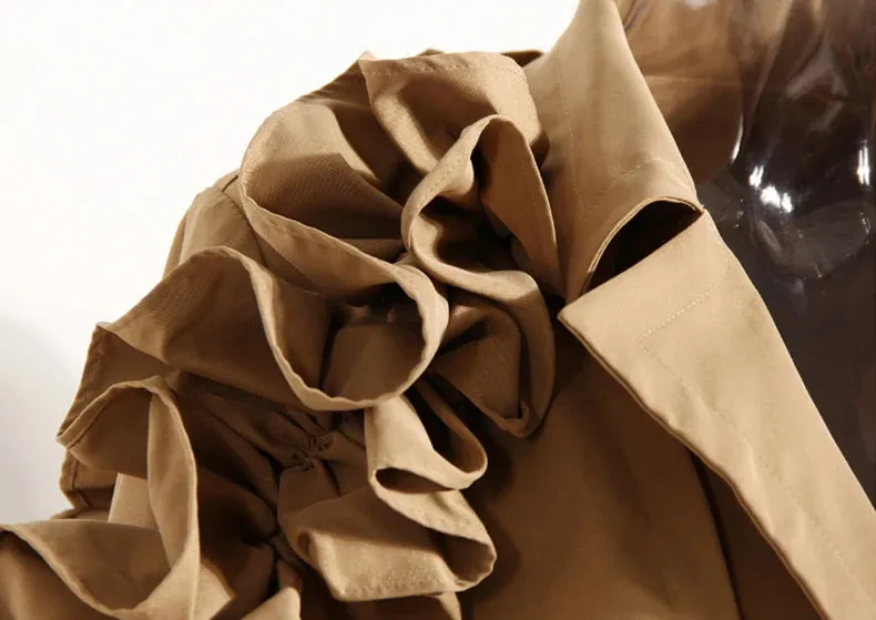 Long Black / Khaki Trench Coat for Women w/ Belt Elegant Chic Stylish Luxury Designer Inspired Clothes New Fashion Raincoat