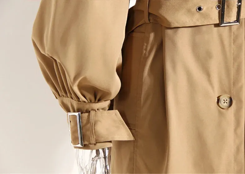 Long Black / Khaki Trench Coat for Women w/ Belt Elegant Chic Stylish Luxury Designer Inspired Clothes New Fashion Raincoat