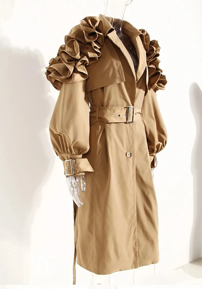 Long Black / Khaki Trench Coat for Women w/ Belt Elegant Chic Stylish Luxury Designer Inspired Clothes New Fashion Raincoat