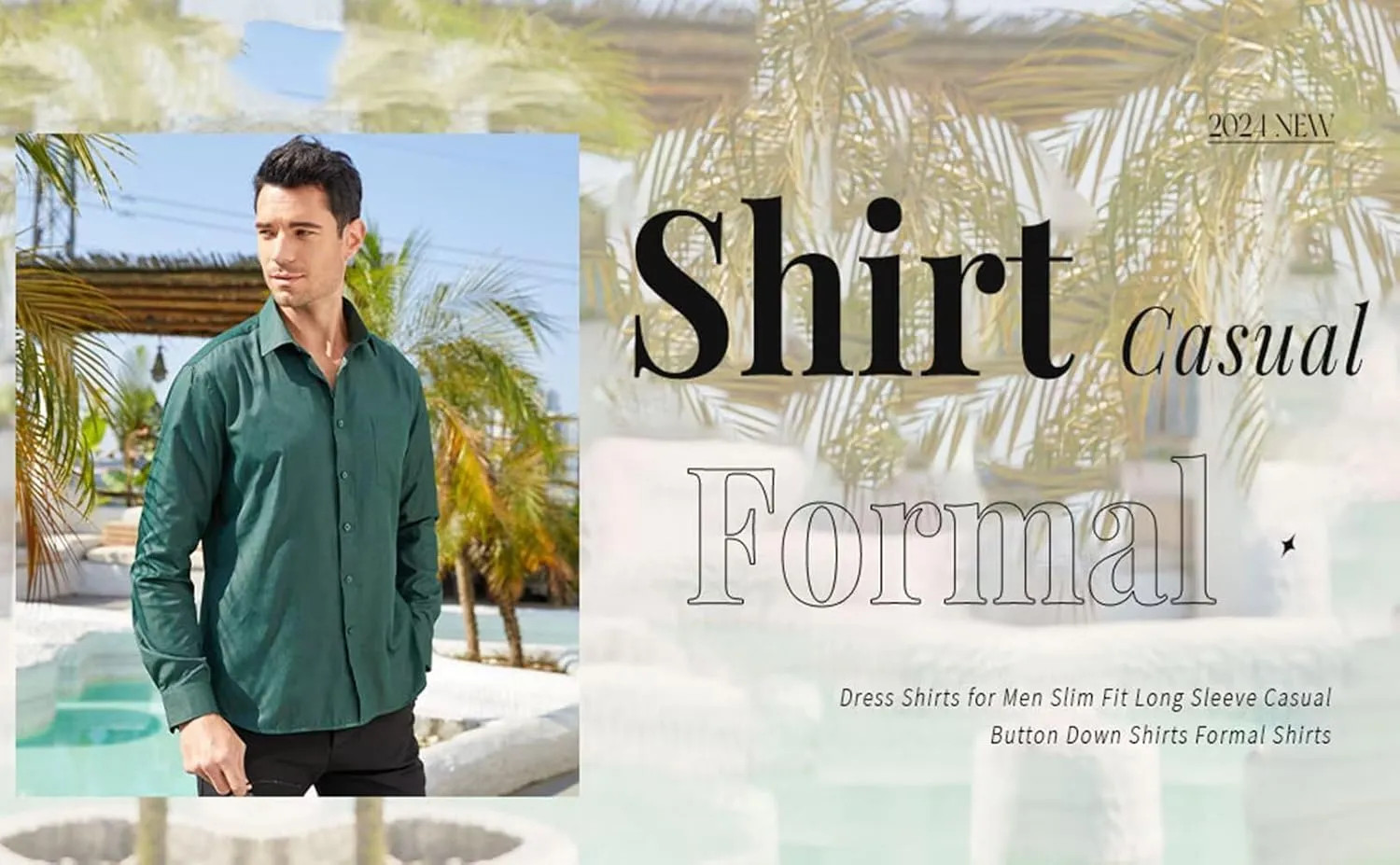Long Sleeve Dress Shirts for Men Regular Fit Men's Button-Down Shirts Formal Shirt Business Casual Shirt