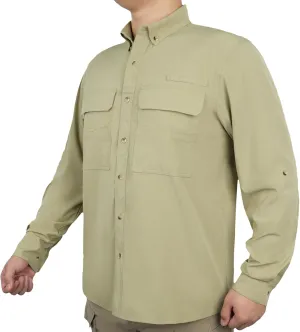 LOOGU Mens Button Down Shirts Quick-Dry Breathable Long Sleeve Casual Shirts for Outdoor Fishing Hiking