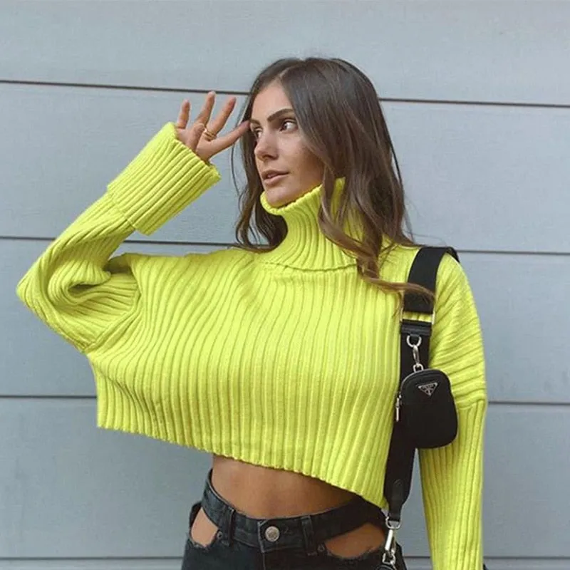 Loose Knit Sweater Women Long Sleeve Winter Lapel Pullover Top Solid Ribbed Elegance Femme Clothing  Warm Streetwear