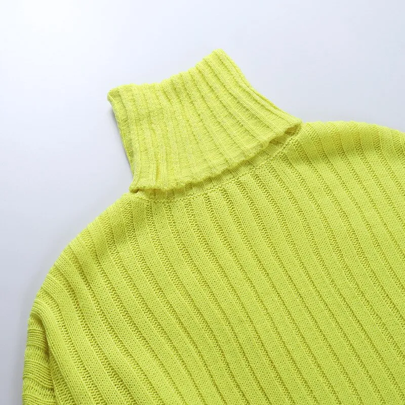 Loose Knit Sweater Women Long Sleeve Winter Lapel Pullover Top Solid Ribbed Elegance Femme Clothing  Warm Streetwear