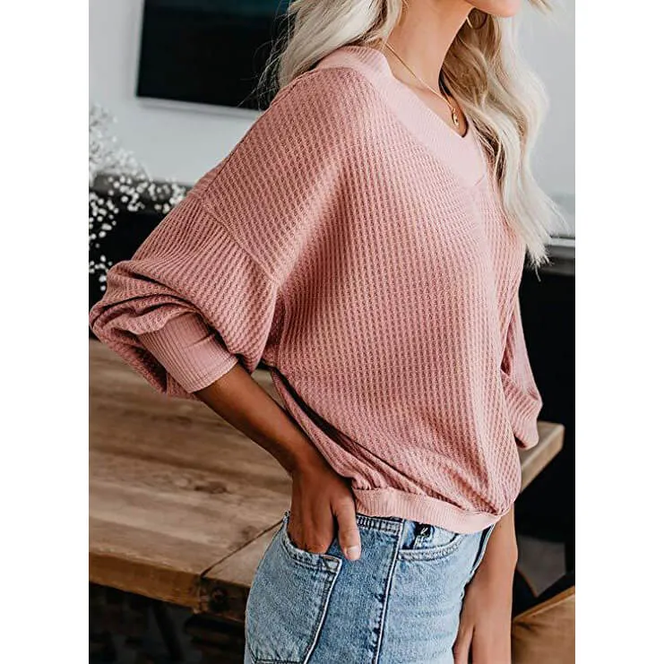Loose V-neck Blouse
