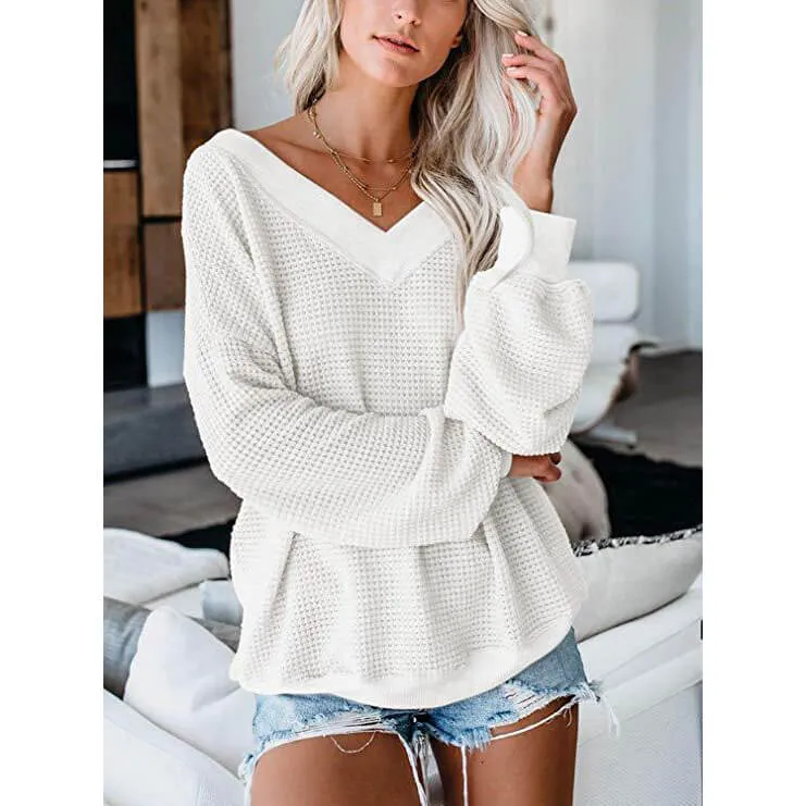 Loose V-neck Blouse