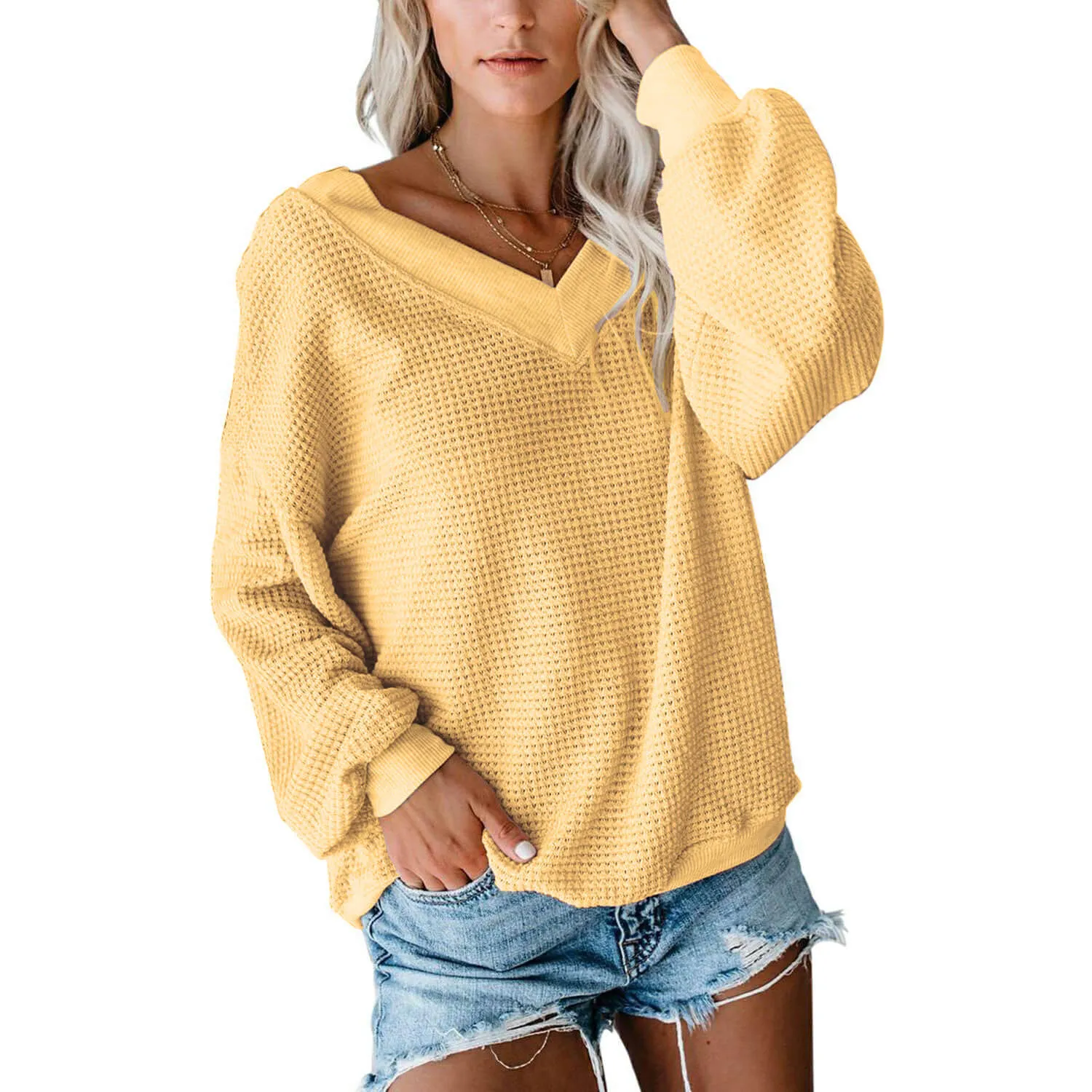 Loose V-neck Blouse